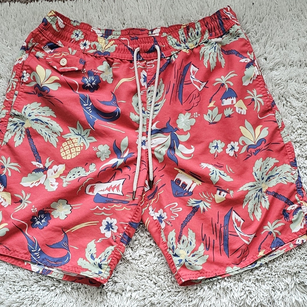 Polo by Ralph Lauren Red Tropical Swim Shorts M